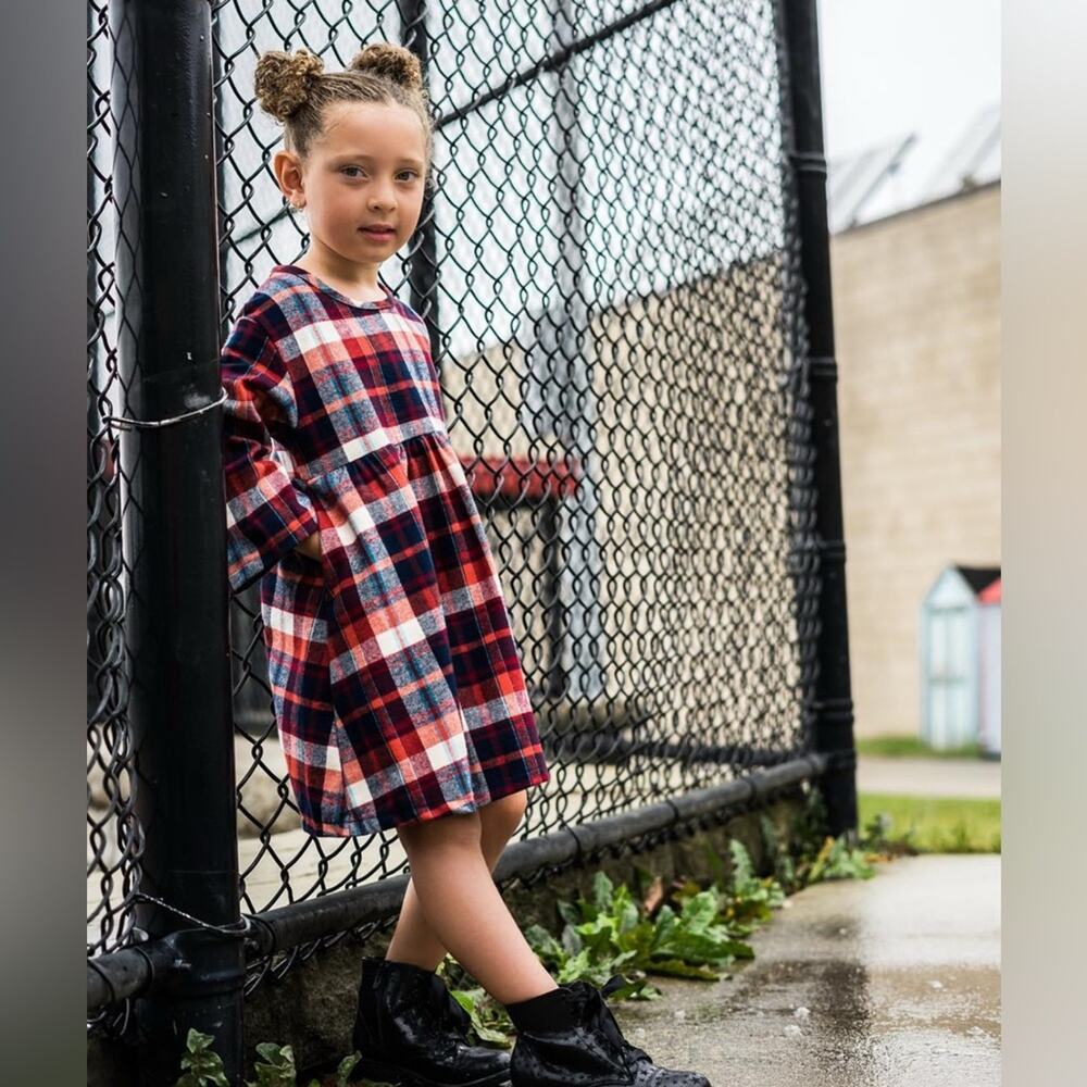 The Mini Classy Red & Blue Smells Like Teen Spirit Plaid Dress